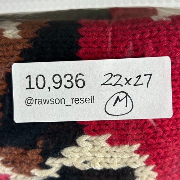 Eagle's Eye Knit Dog Cardigan Sweater Medium Vintage 90s Red Grandma Puppy Ramie - Picture 6 of 6